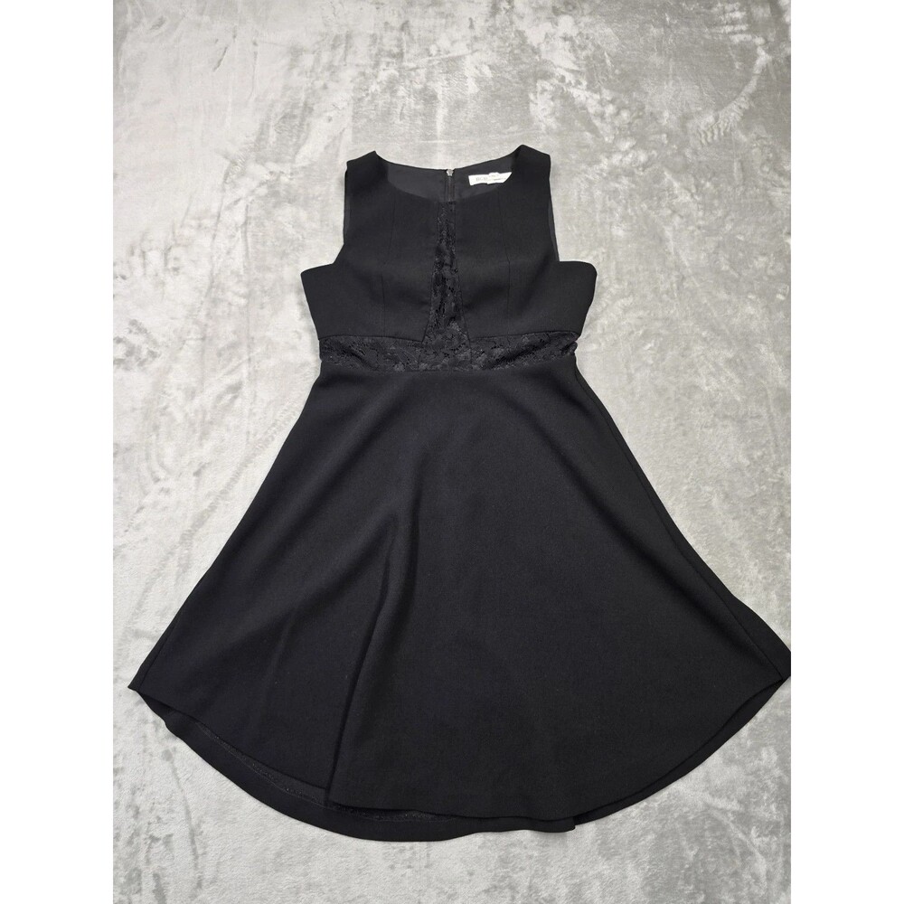 BCBGeneration A Line Shift Dress Womens 4 Black Sleeveless Midi Lined Zip